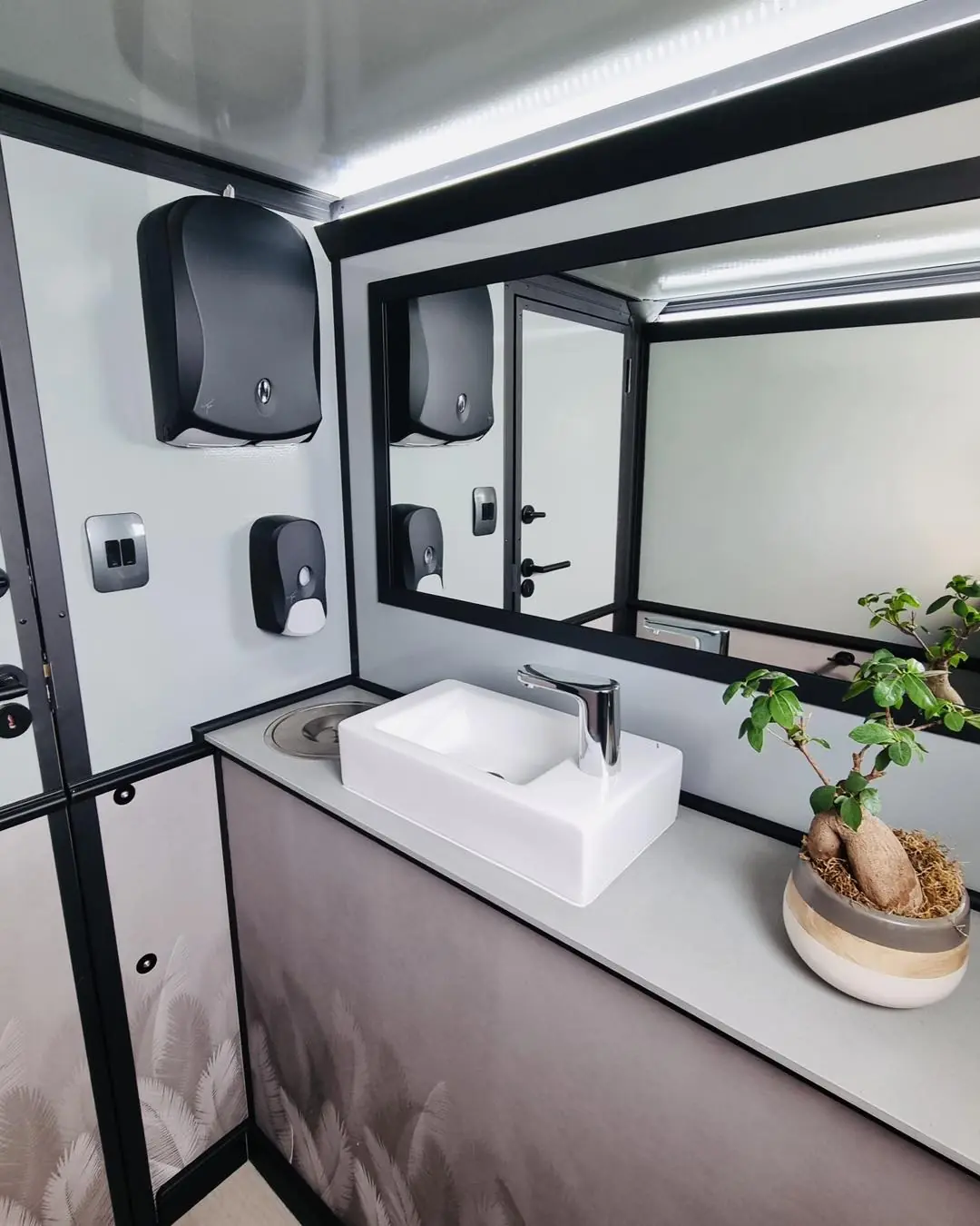 Restroom trailer rental unit